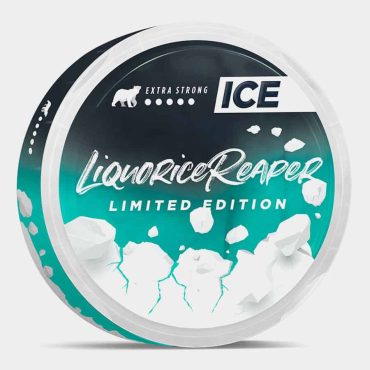 ICE Liquorice Reaper nicotine pouches - powerful liquorice intensity extreme strength Laos